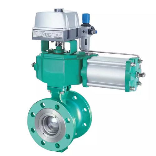 Кран шаровой с пневматическим управлением с электрическим управлением