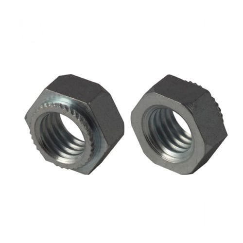 Шестигранная гайка серии Kсамоконтрящаяся из оцинкованной стали с резьбой