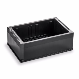 201246-100- Резервуар, однополый, черный, полипропилен, 300 мл, геометрия основания 96 пирамидок, высота 44 мм, 25 шт./уп.