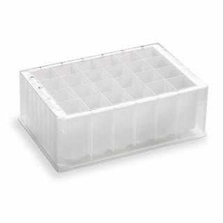 204471-100- Filter microplate, 24-well, polypropylene, with 25 µm ultra high molecular weight polyethylene membrane, 10 mL/well, long drip, 25/pk. Recommended receiver plate 201272-100
