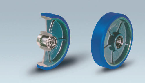 Wheel with solid tire ZETA SOFT seriescast ironsmoothball