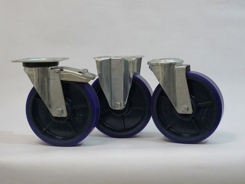 Wheel with solid tire ZETA SOFT + M22 seriescast ironsmoothball