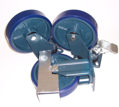 Wheel with solid tire ZETA SOFT + E70 seriescast ironsmoothball