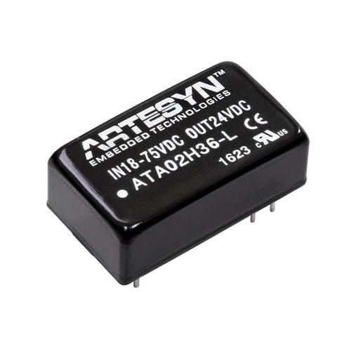 Encapsulated DC-DC преобразователь ATA series, диапазон входного напряжения 4:1для телекоммуникационного оборудованиядля мобильных устройств