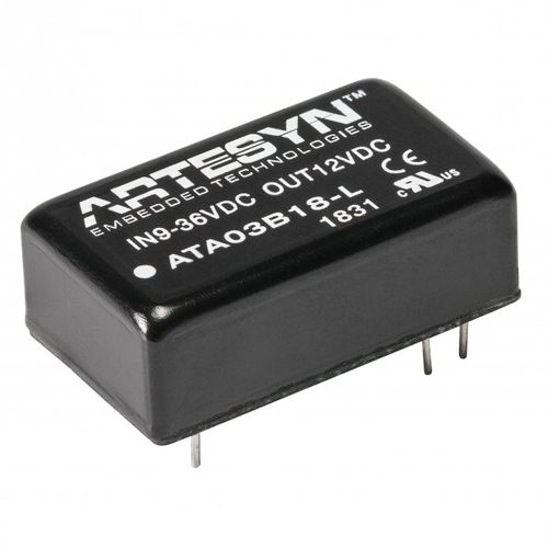 Encapsulated DC-DC преобразователь ATA series, диапазон входного напряжения 4:1для телекоммуникационного оборудованиядля мобильных устройств