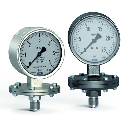 Мембранный манометр серии PL с циферблатом, резьбовым фланцем