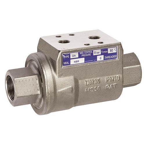 Коаксиальный клапан пневматический, никелированная латунь, двойного действия