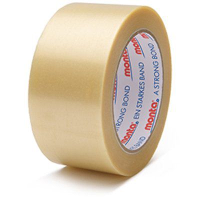 Клейкая лента упаковочная MONTA 201резинабелаякоричневая