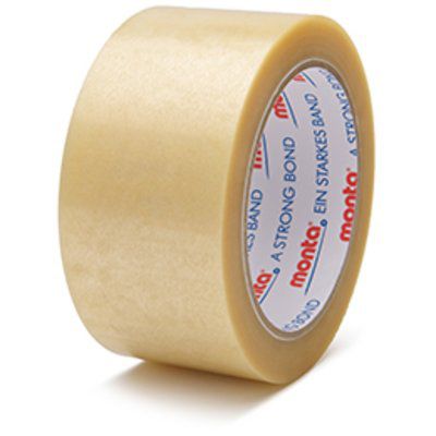 Клейкая лента упаковочная MONTA 256ПВХрезинапрозрачная