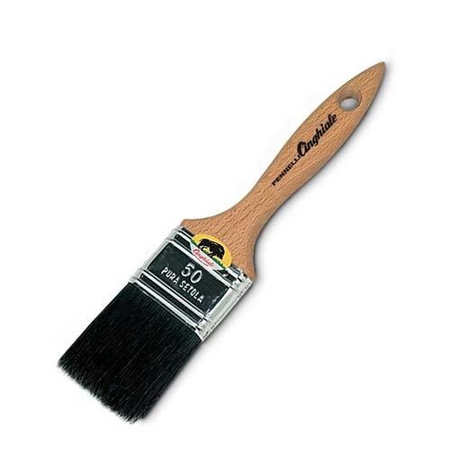 Кисть плоская серии 543 с деревянной ручкой.