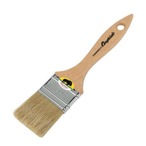 Кисть плоская серии 522 с деревянной ручкой.