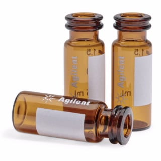 5182-0545- Vial, snap top, 2 mL, amber, write-on spot, 100/pk. Vial size: 12 x 32 mm (11 mm cap)