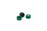 5182-0721- Cap, screw, green, PTFE/white silicone septa, 100/pk. Cap size: 12 mm