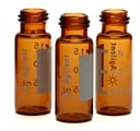 5183-2072- Vial, screw top, amber, write-on spot, deactivated (silanized), certified, 2 mL, 100/pk. Vial size: 12 x 32 mm (12 mm cap)