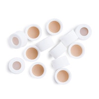 5183-4305- Крышка для флаконов для хранения, 13-425, белая, с открытым верхом, септа из ПТФЭ/силикона, 100 шт./уп. Размер кепки: 13-425