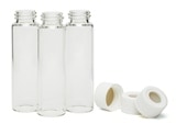 5183-4332- Storage vial kit, 12 mL, 19 x 65 clear vial, 15-425 open, PTFE/silicone septa, 100/pk. Vial size: 19 x 65 mm (15-425 cap)
