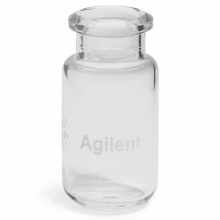 5183-4475- Vial, crimp top, headspace, clear, round bottom, certified, 10 mL, 23 x 46 mm, 100/pk. Vial size: 22.75 x 46 mm (20 mm cap)