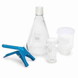 5191-6776- InfinityLab solvent filtration assembly. includes glass funnel, 250 mL, membrane holder glass base, glass flask, 1 L, and aluminum clamp