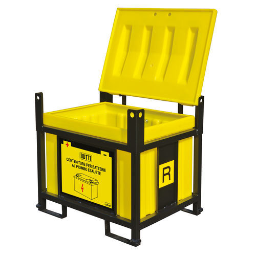 Ящик из полипропилена 98CNT250Pдля сбора использованных металлических батареекс крышкой