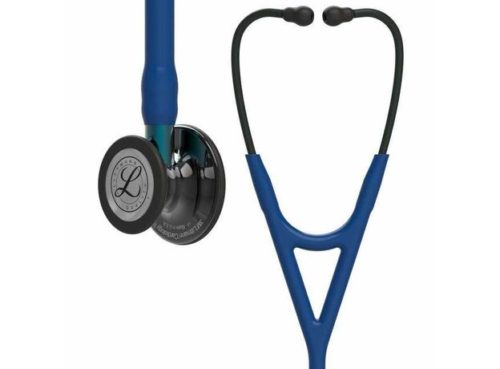Диагностический стетоскоп Littmann Cardiology IV, полированный, дымчатый и темно-синий – синий стержень 6202