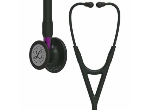 Диагностический стетоскоп Littmann Cardiology IV, черный и черный – фиолетовый стержень 6203