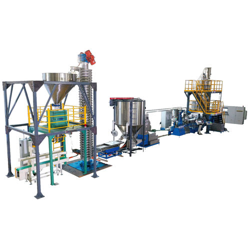 Экструзионная линия для компаундирования PLA для биоразлагаемых термопластов с водяным охлаждением