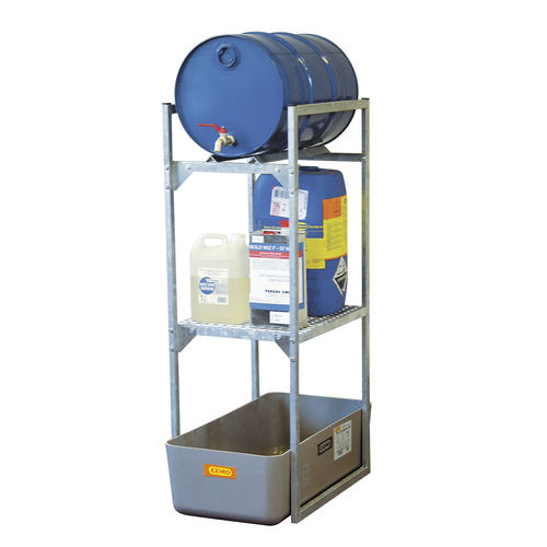 Стеллаж для мастерских 120для средней загрузкидля бочек со сборным бакомсталь