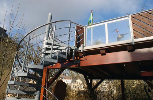 Spiral staircase metalbuilding site