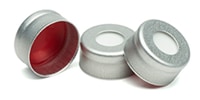 8010-0183- Caps, crimp, silver aluminum, 11 mm, PTFE/ silicone septa, 1,000/cs
