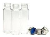 Part Number:8010-0417- Headpace screw top vial kit, 20 ml, clear, round bottom, silver magnetic cap, PTFE/silicone septa, 100/pk