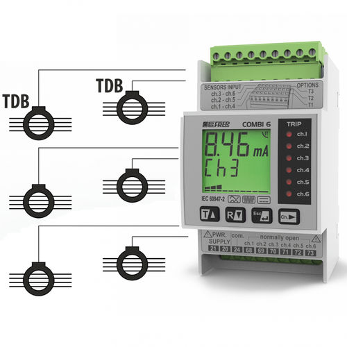 Реле контроля утечки на землю X52UB6DIN на рейку многоканальное