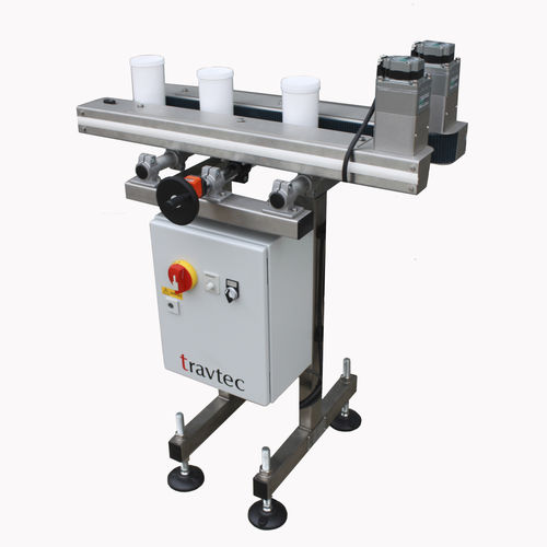 Conveyor with marking and coding PARATRAN MK 4beltfor bottlescontainer