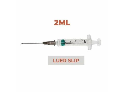 Becton Dickinson (BD) Изумрудный шприц, 2 мл с иглой (1 дюйм x 22/23/24/25/26G)