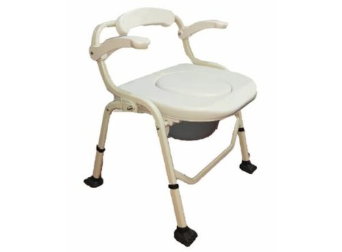 Deluxe Commode Chair with armrest (Soft Cushion)