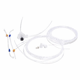 G3280-60590- Online internal standard (ISTD) addition kit for ICP-MS. Suitable for use with Agilent 7500, 7700, 7800, 7850, 7900, 8800, 8900 ICP-MS. Consists of Grounded connector T-piece assembly for sample and ISTD uptake, 3m of PFA sample uptake (0.5mm id) and ISTD (0.3mm id) tubing, and ISTD peristaltic pump tubing (orange/blue, 0.25mm id, flared PVC)