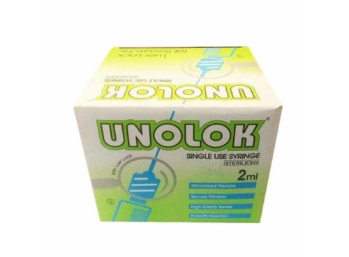 Шприц HMD Unolok, 2 мл с иглой с замком Люэра (100 шт. в упаковке)