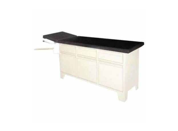 11 Enterprises Wooden Examination Table With Drawers (White Rectangular)