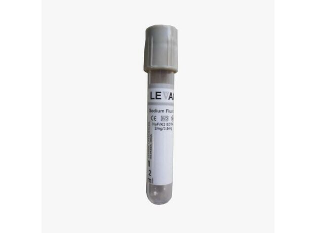 Levram Levac Vacuum Blood Collection Tube - Sodium Fluoride - Grey (Box of 100)