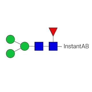GKIB-102 — стандарт N-гликанов AdvanceBio InstantAB Man3F/FM3 (ранее ProZyme). N-гликан (консервативный триманнозил, ядро которого замещено фукозой), меченный InstantAB для использования в качестве качественного стандарта в таких приложениях, как жидкостная хроматография (ЖХ). Альтернативные названия гликанов: M3N2F, F(6)M3.