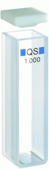 1000-0544- Прямоугольная макроячейка, кварцевая, согласованная пара, с открытым верхом и крышкой из ПТФЭ, длина оптического пути 10 мм, 3,5 мл, 2 шт./уп. Подходит для всех спектрофотометров УФ-Вид Agilent.