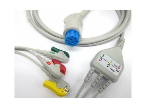 КАБЕЛЬ ЭКГ с зажимом на 3 отведения для детаксического монитора пациента