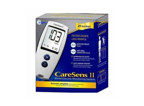 Набор глюкометров для тестирования сахара Caresens II с 25 полосками