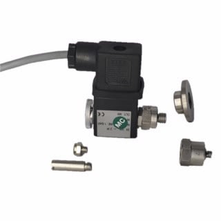 9699843- Vent valve kit, normally open, for V1KG rack controllers or obsolete V551 or V1000HT rack controllers with part numbers 9699444, 9699454, 9699544, or 9699554, adapter for M5 or M8 threads