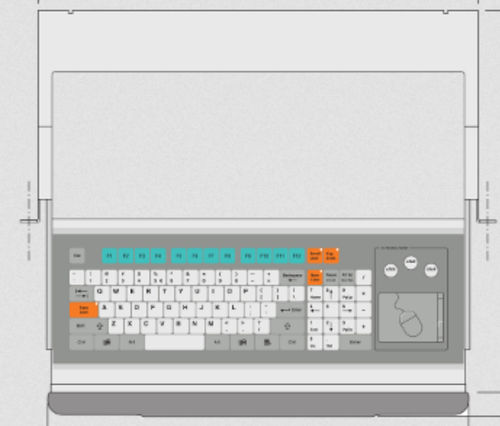 Клавиатура выдвижного шкафа КТ-96-С-20с механическими клавишами96-клавишнаяс тачпадом