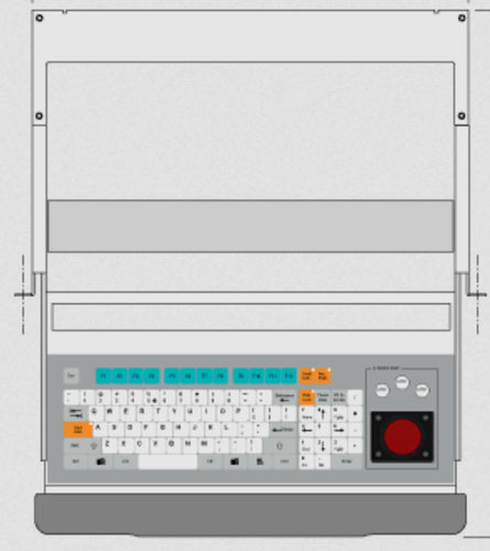 Клавиатура выдвижная стойка КТ-96-С-25с механическими клавишами96-клавишнаяс трекболом