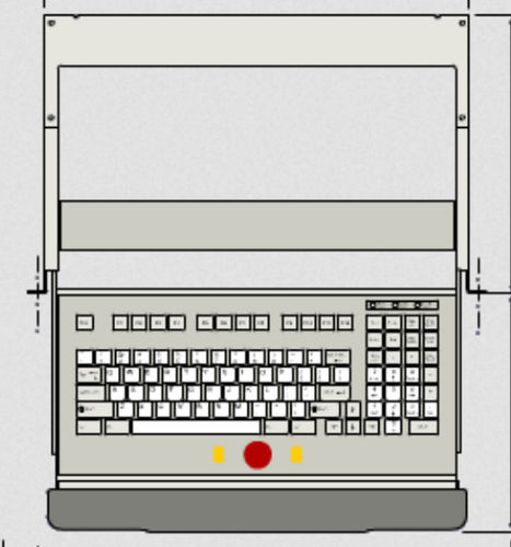 Клавиатура выдвижная стойка КТ-101-ДВК-03с механическими клавишами101 клавишас трекболом