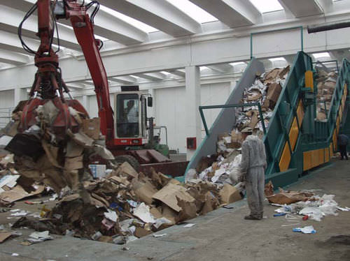 Steel conveyor belt P serieshinged beltfor waste treatment