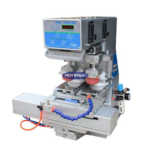 Pad printing machine with closed ink cup GW-MINI2S-CPtwo-colordesktopshuttle table