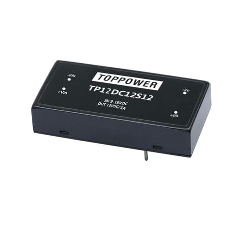 DIP DC/DC converter module TP12DC series2x1 package2:1 input voltage range4:1 input voltage range