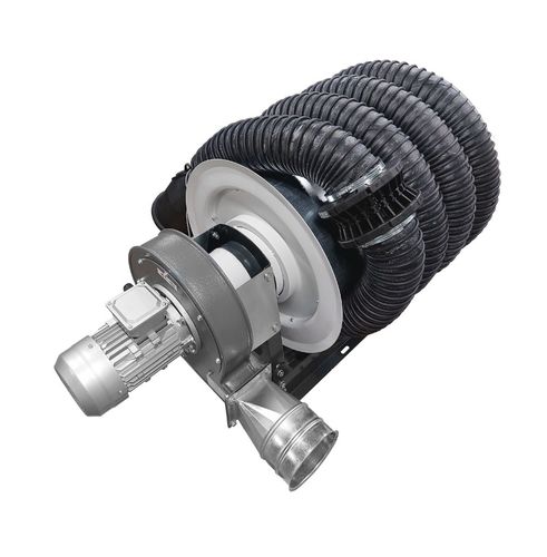 Система вытяжки выхлопных газов автомобиля ST-One FANдля мастерскихнастеннаяс катушкой для шланга